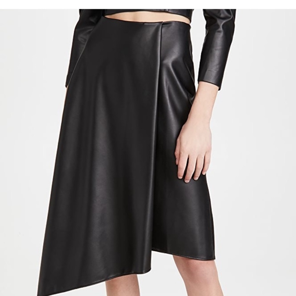 Alice + Olivia Black vegan leather Asymmetrical Skirt
